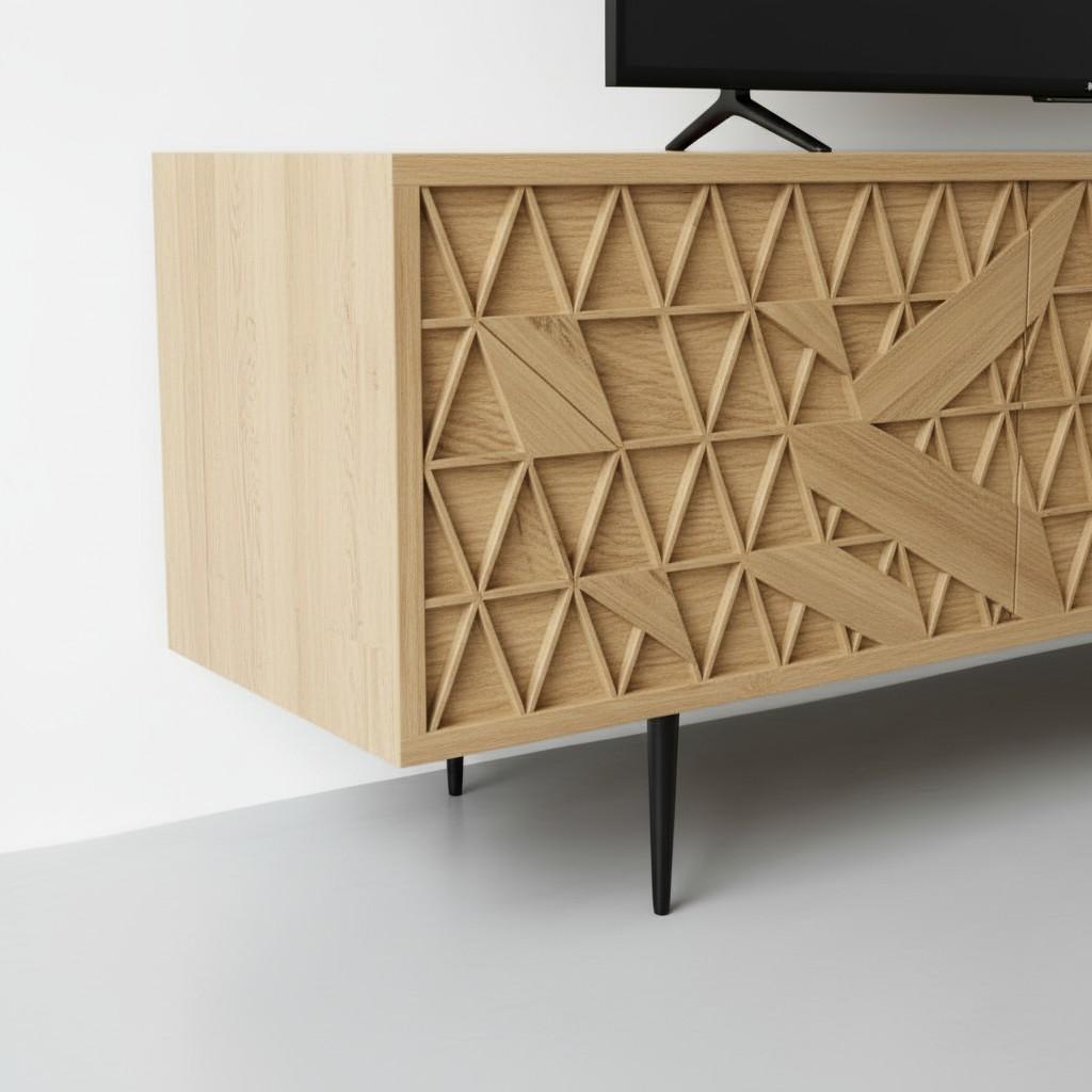 modern-geometric-wooden-tv-unit-textured-front-detail