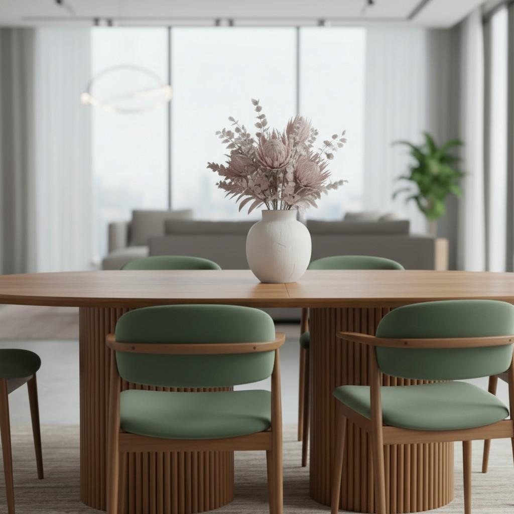 modern-round-wood-dining-table-green-chairs-top-vie